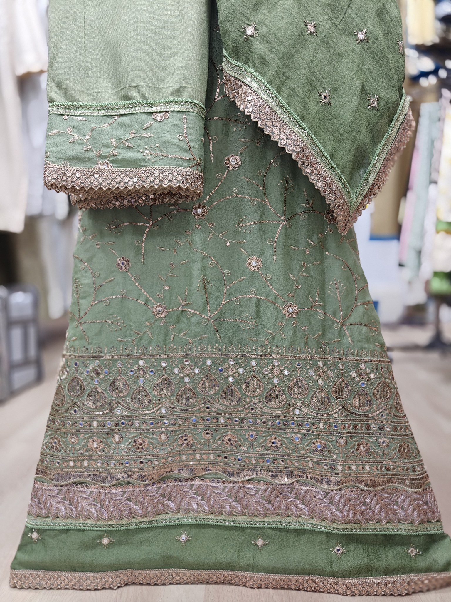  RCJ Light Green Semi Bridal Rida cum Jori